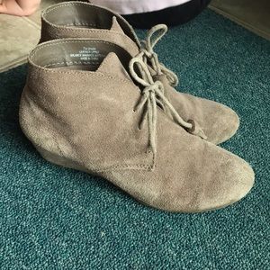 Women’s suede wedges/ ankle booties